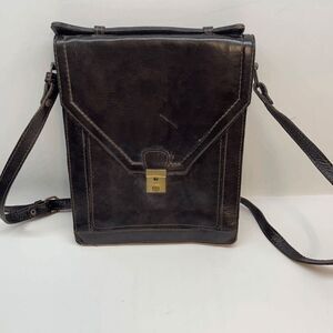 VTG AMIET LEATHER TOP HANDLE /CROSSBODY DOCUMENT BAG PURSE‎